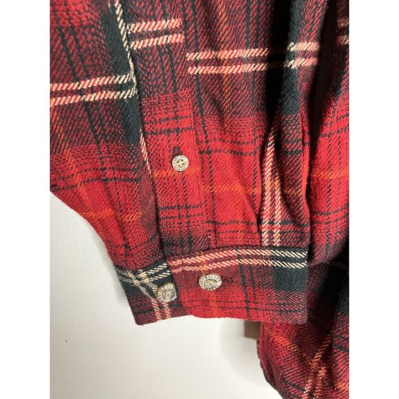 Field and Stream Men's XL Red Plaid Flannel Button Up Long Sleeve Shirt 100 Perc - Picture 2 of 7